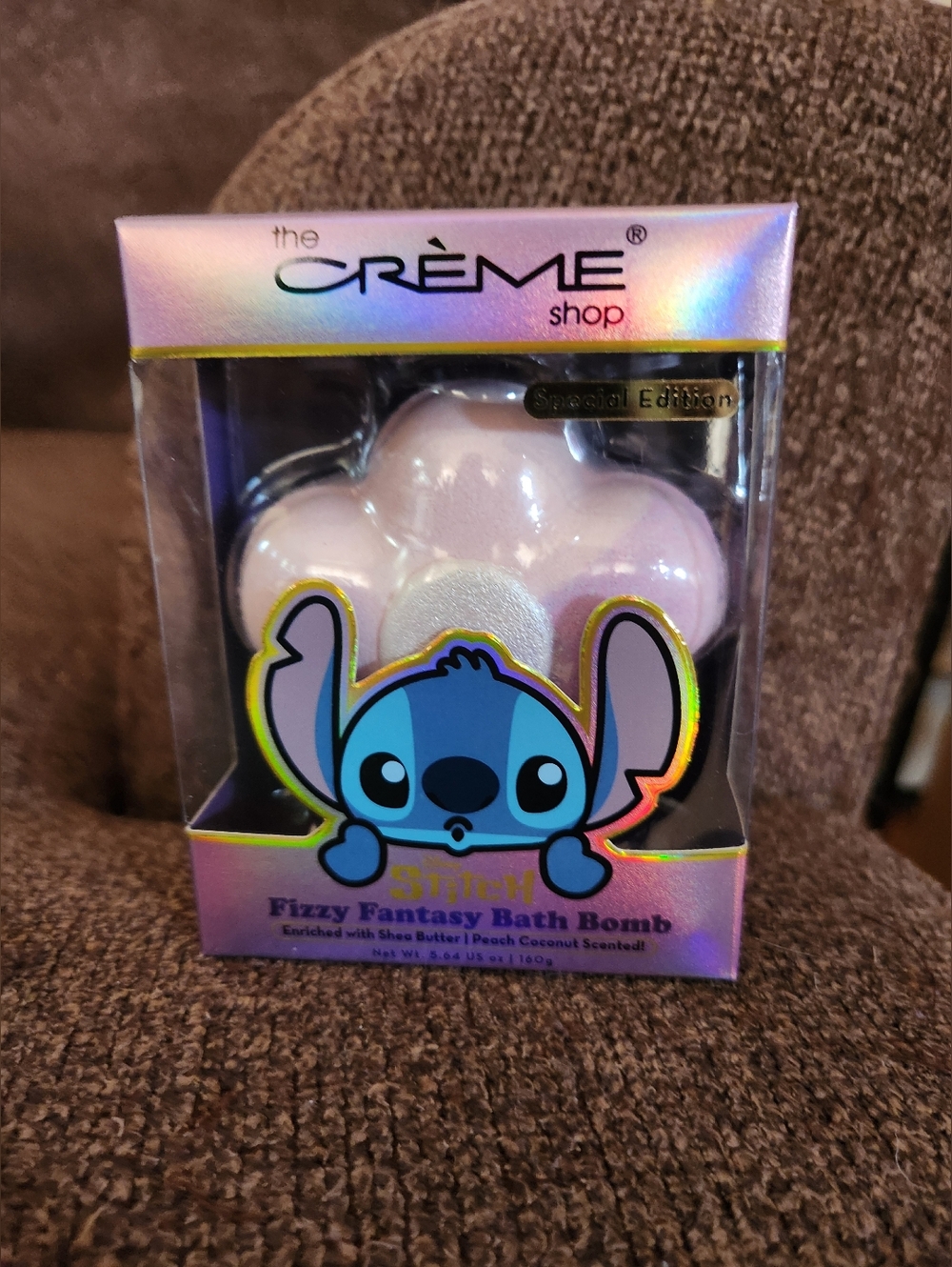 The Crème Shop Stitch Bath Bomb Peach Coconut Scented New